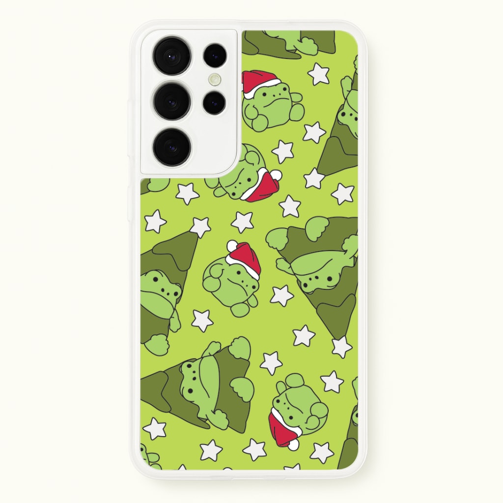 Christmas Frogs And Stars Plush Pattern Galaxy S21 Ultra Case