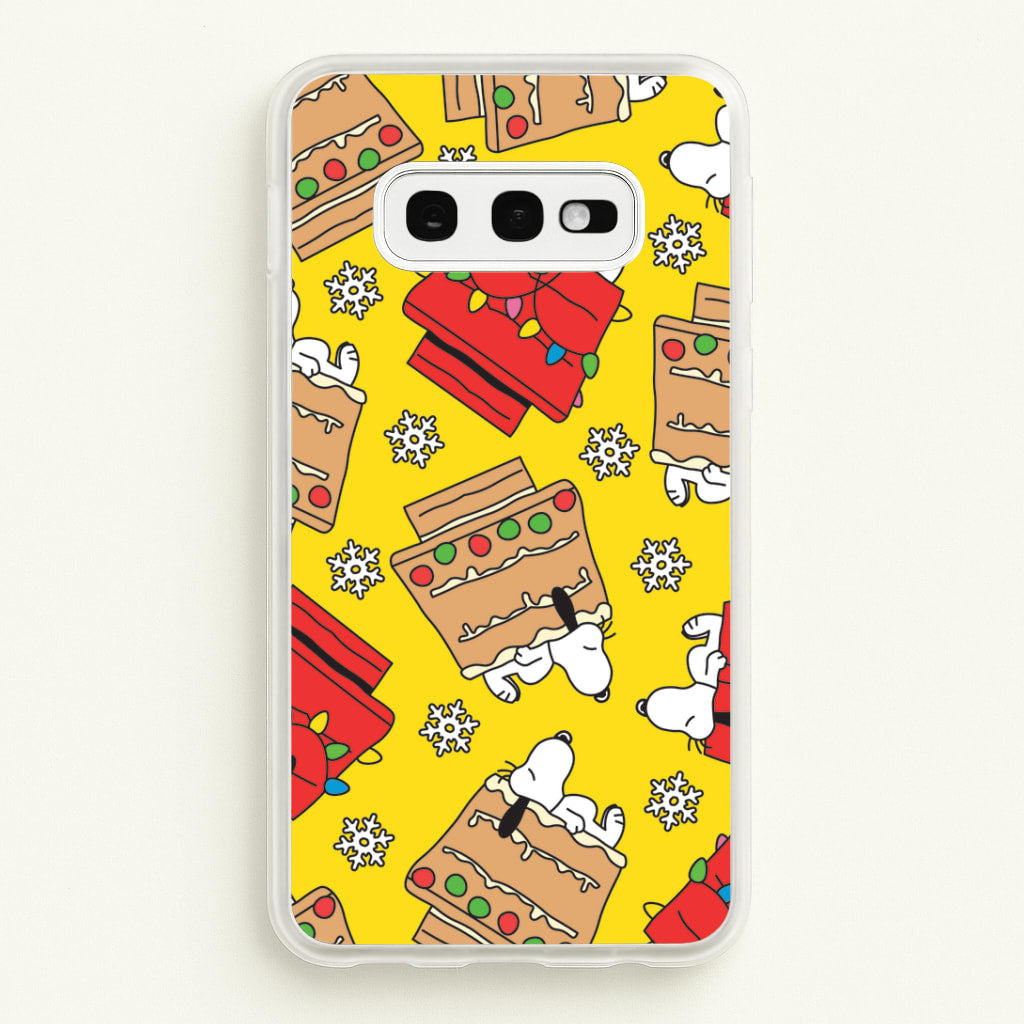 Cartoon Beagle Fairylights And Gingerbead Pattern Galaxy S10e Case