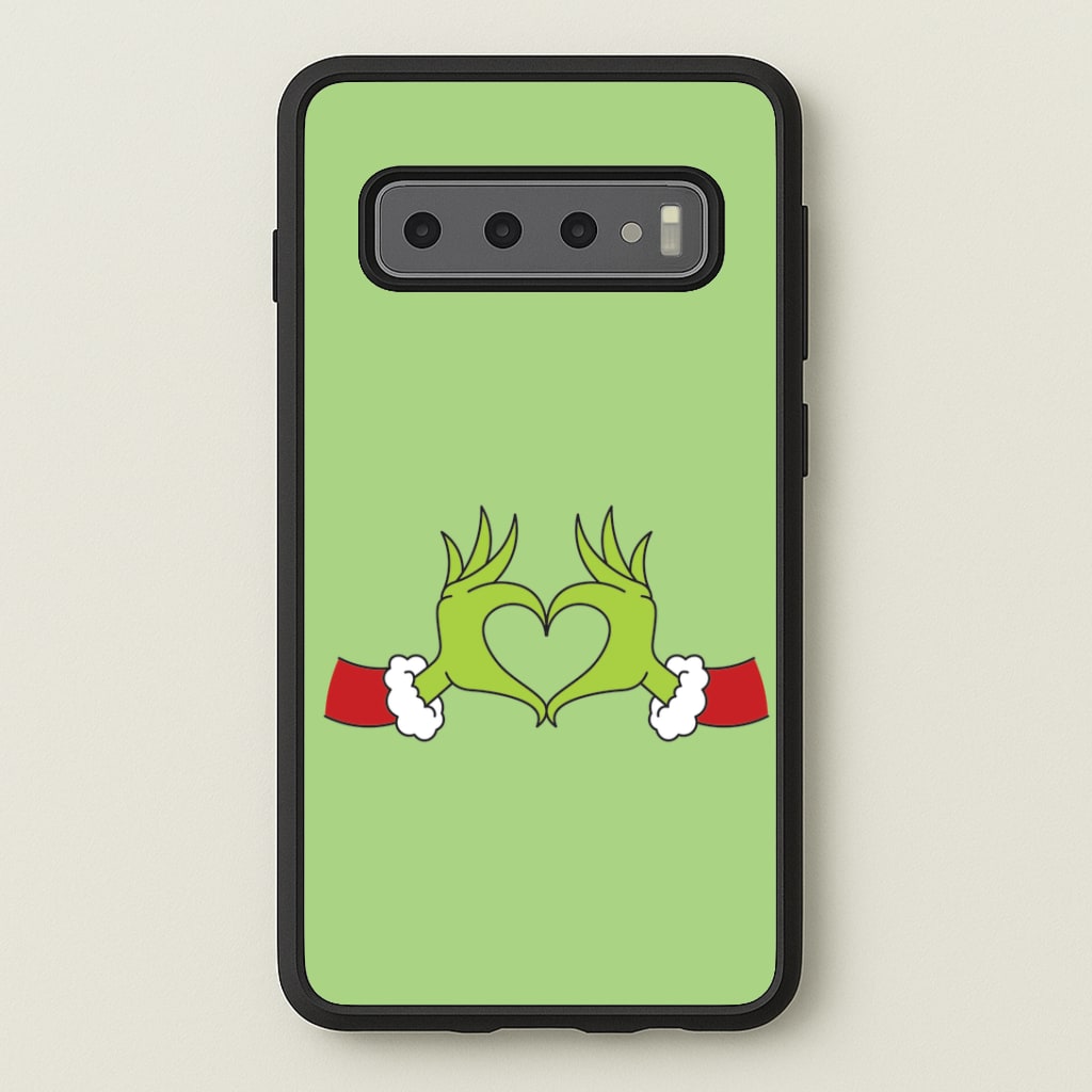 Christmas Green Heart Galaxy S10 Case