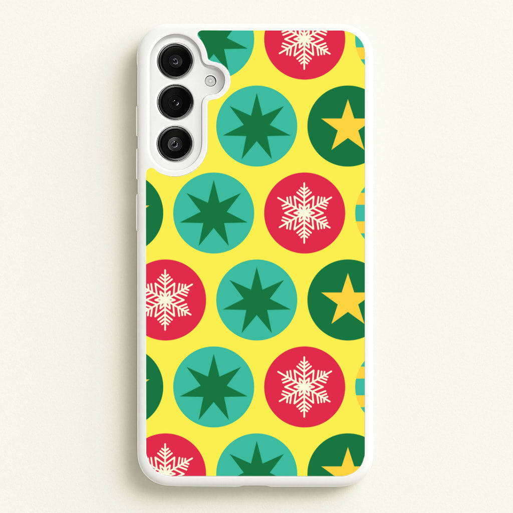 Colourful Abstract Baubles Christmas Pattern Galaxy A34 Case