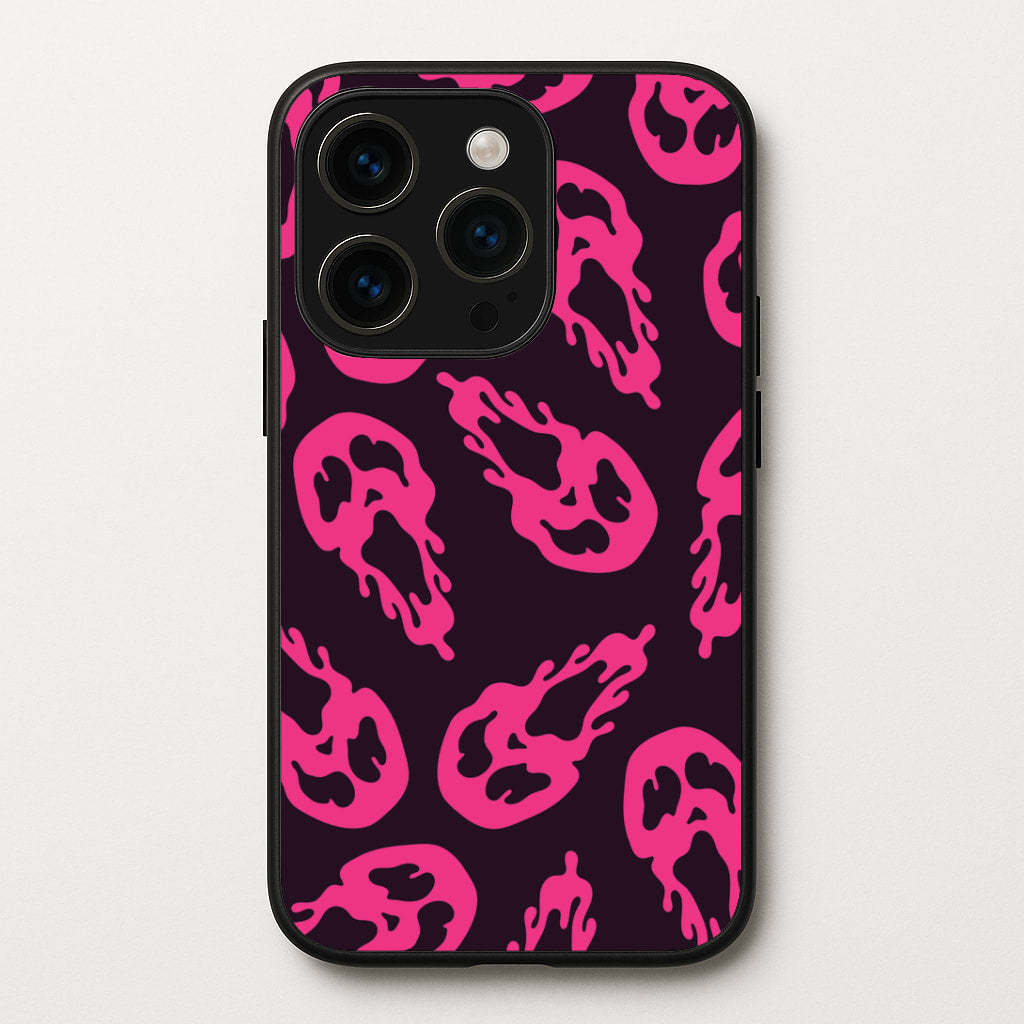 Trippy Ghost Face Pattern iPhone 15 Pro Case