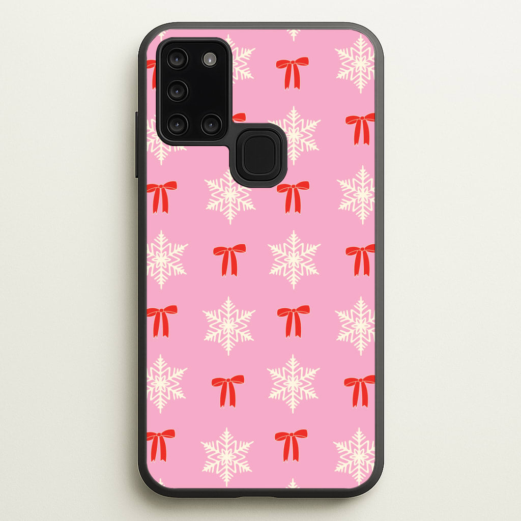 Coquette Bows And Snowflakes Pattern Galaxy A21s Case