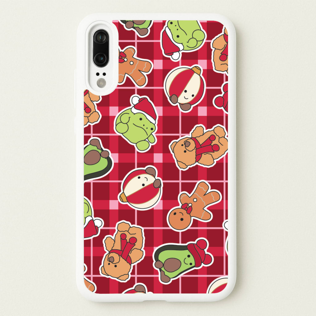 Christmas Plushies Tartan Pattern Huawei P20 Case