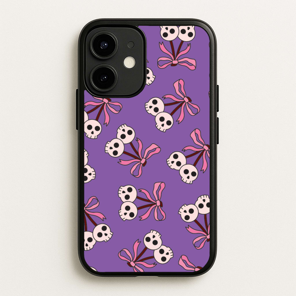Cherry Skulls Pattern iPhone 12 / 12 Pro Case