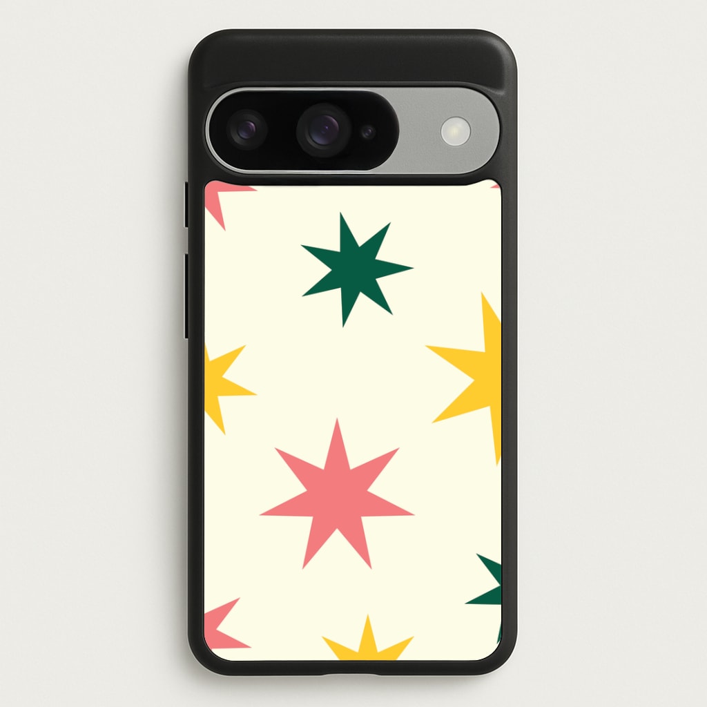 Colourful Christmas Stars Pattern Google Pixel 10 / 10 Pro Case