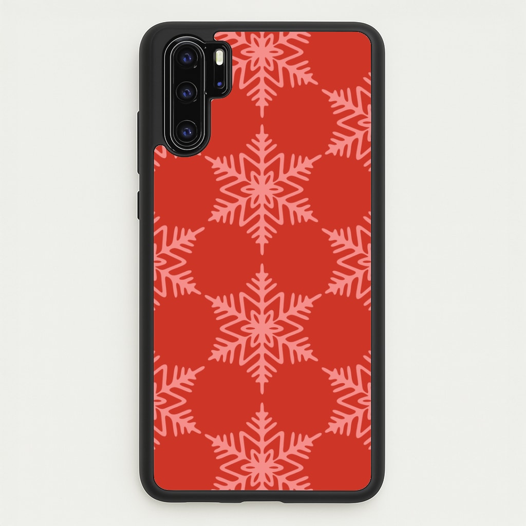 Red Giant Snowflakes Christmas Pattern Huawei P30 Pro Case