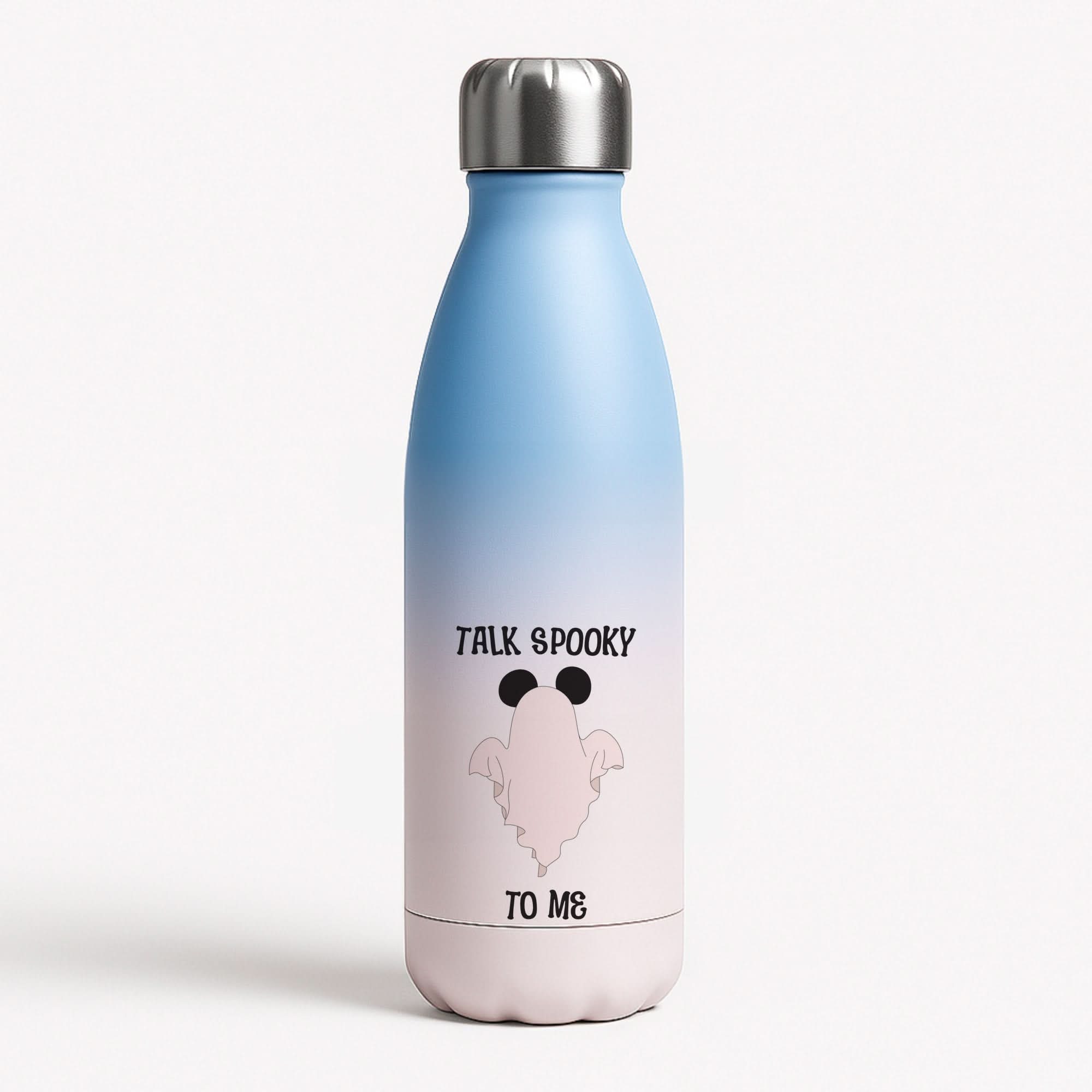 Talk Spooky To Me Mouse Ghost Blue Water Bottle