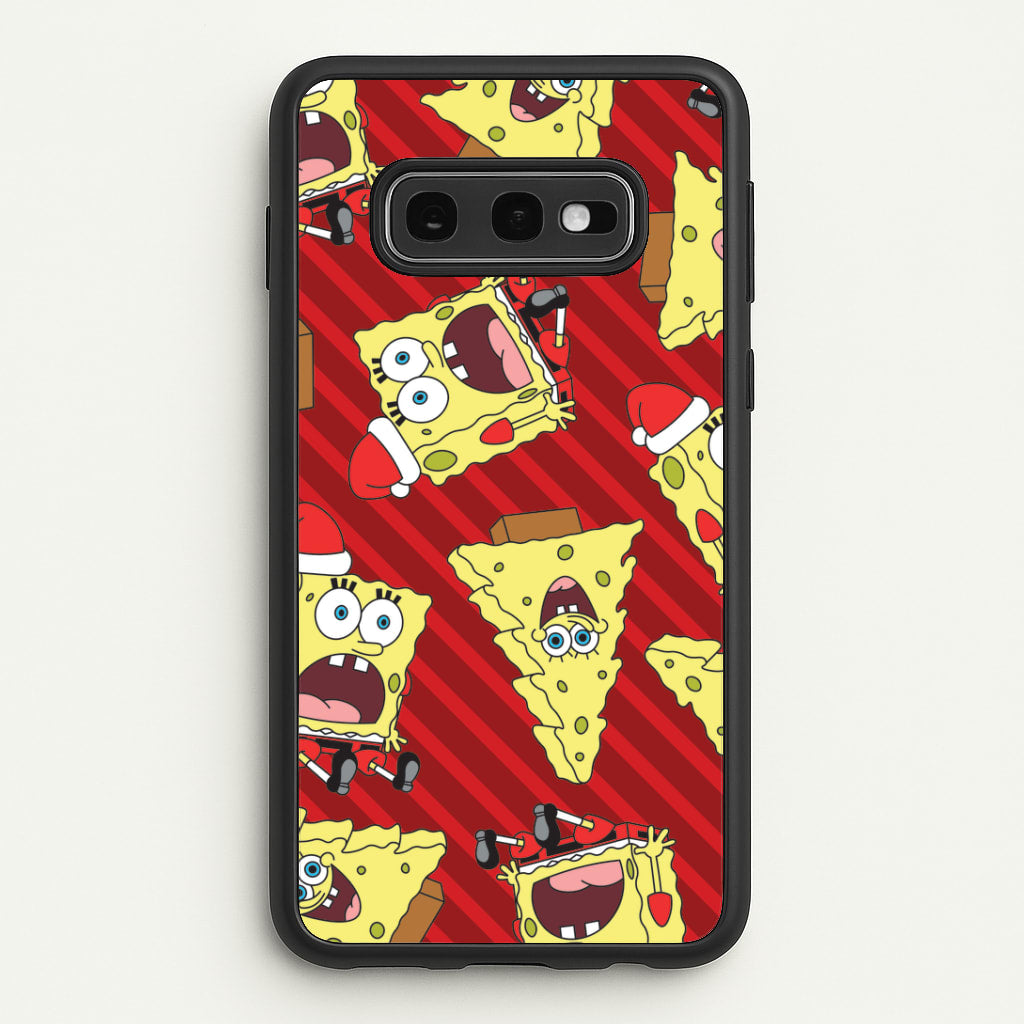 Christmas Cartoon Sponge Stripes Pattern Galaxy S10e Case
