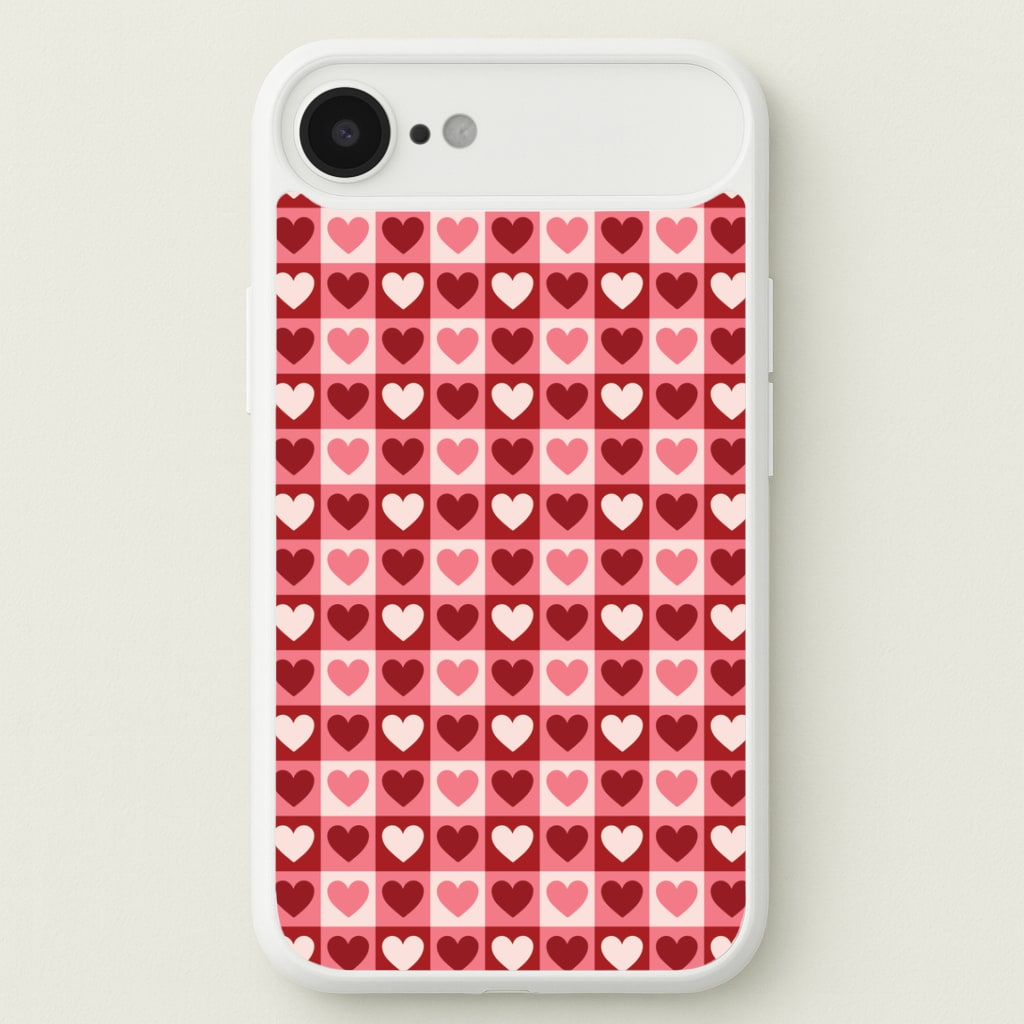 Pink Tartan Love Hearts Pattern iPhone 17 Air Case