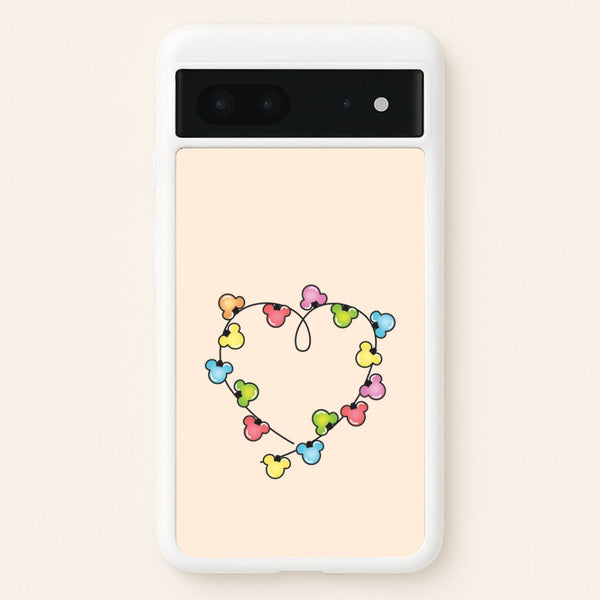 Cartoon Mouse Christmas Fairylights Heart Google Pixel 7 Case