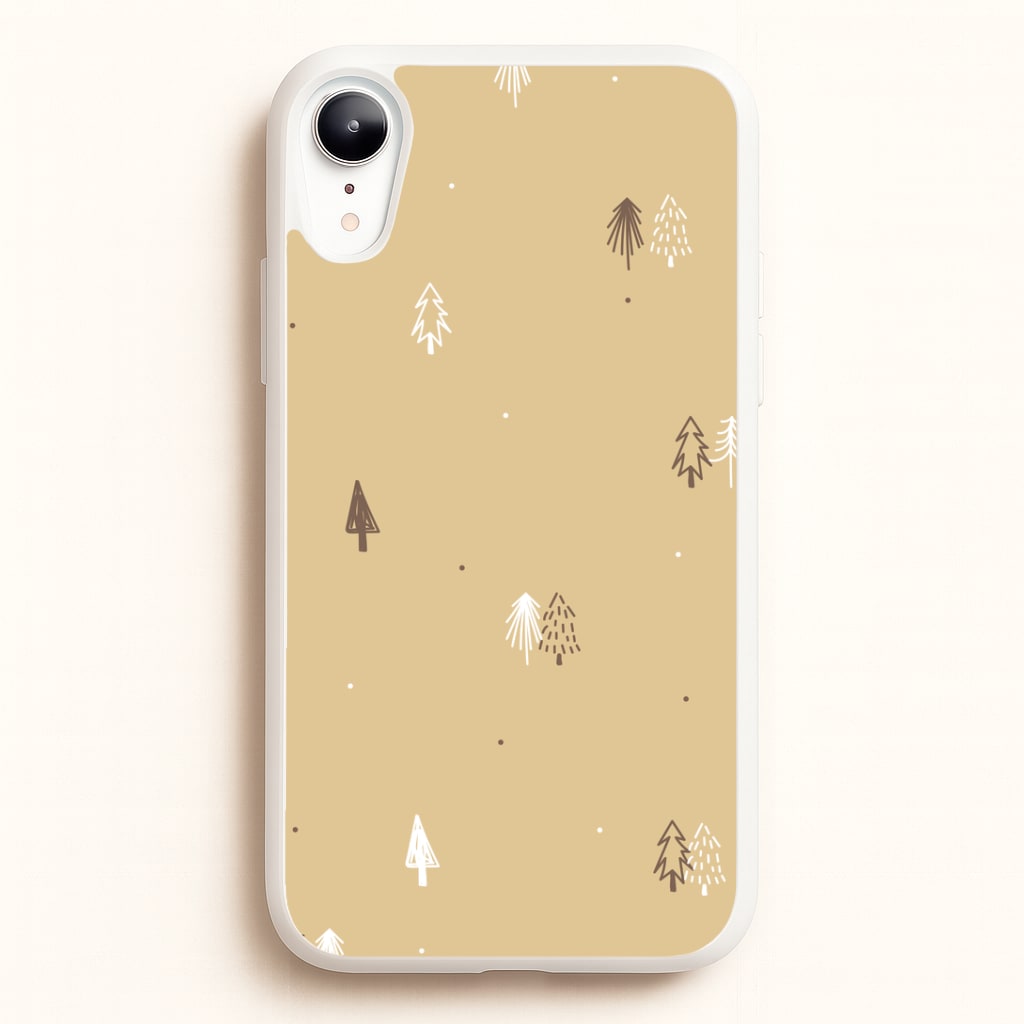 Minimal Christmas Trees Pattern iPhone XR Case