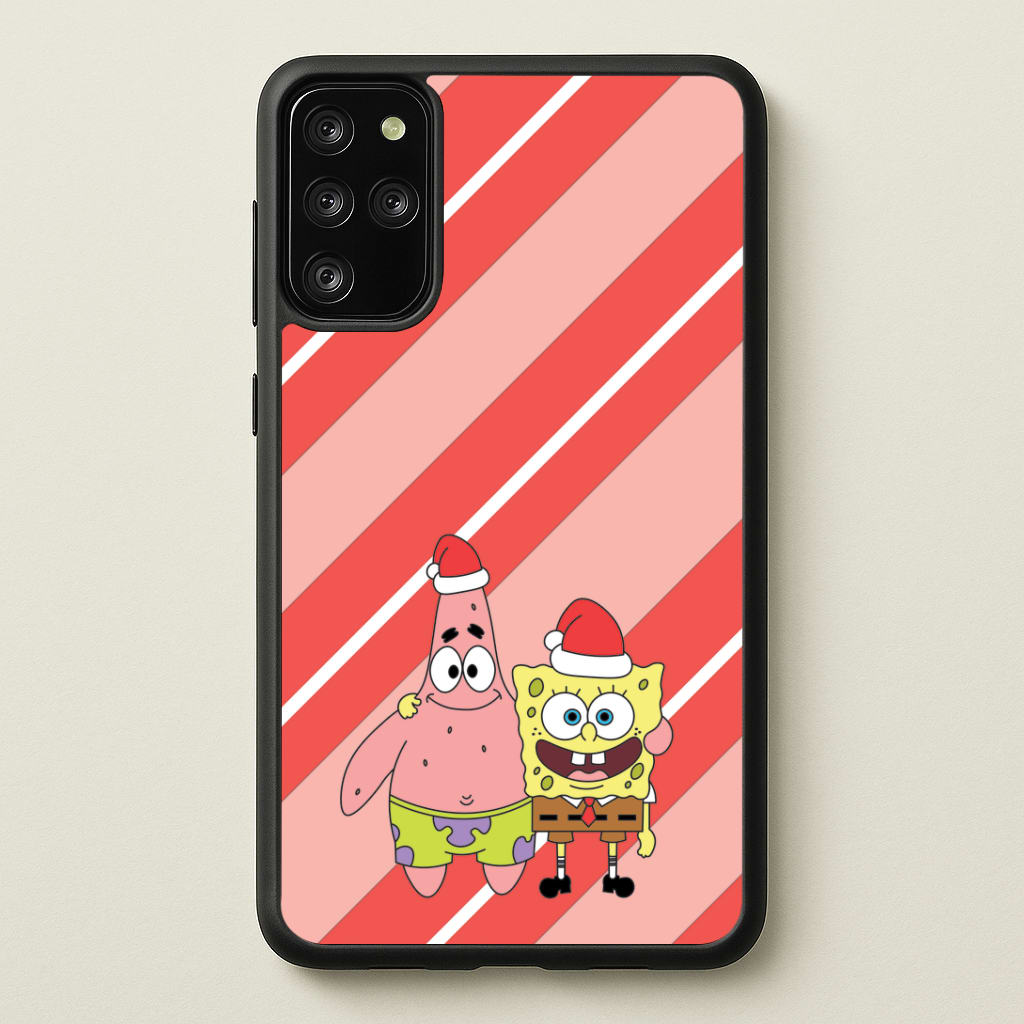 Cartoon Sponge And Starfish Christmas Hats Galaxy S20 Plus Case