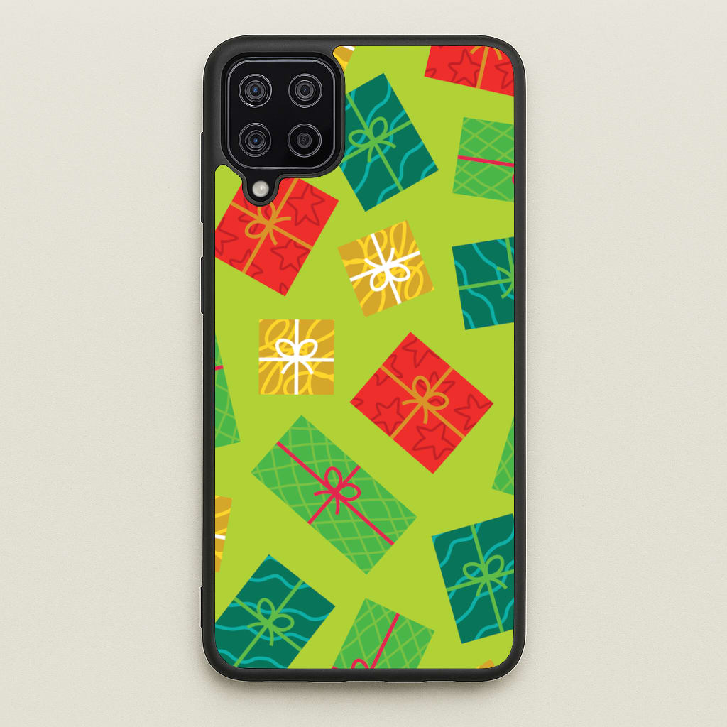 Colourful Abstract Christmas Presents Pattern Galaxy A12 Case