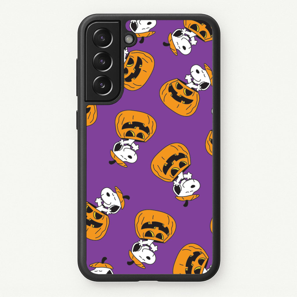 Cartoon Beagle Pumpkin Pattern Galaxy S21 Case