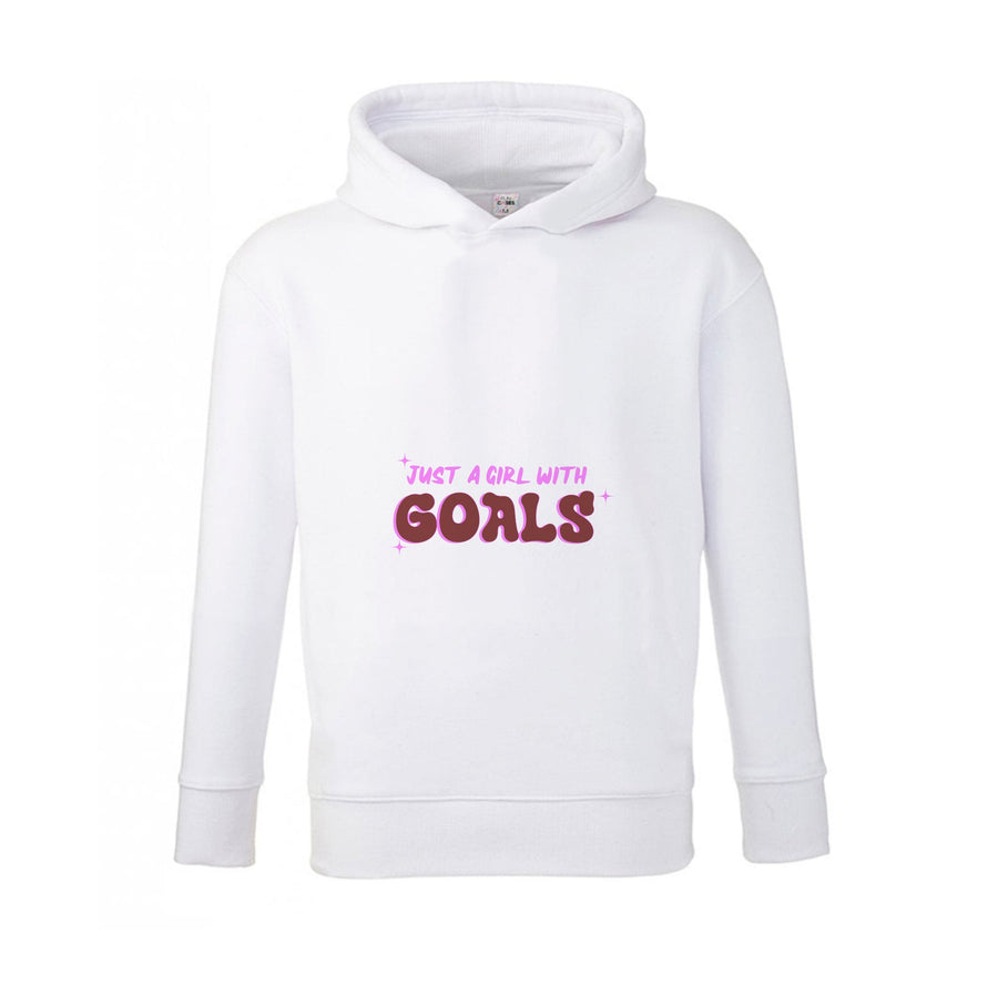 Just A Girl With Goals - Aesthetic Quote Kids Hoodie