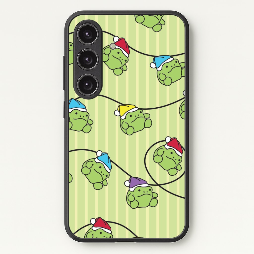 Christmas Frog Plush Fairylights Pattern Galaxy S25 Plus Case