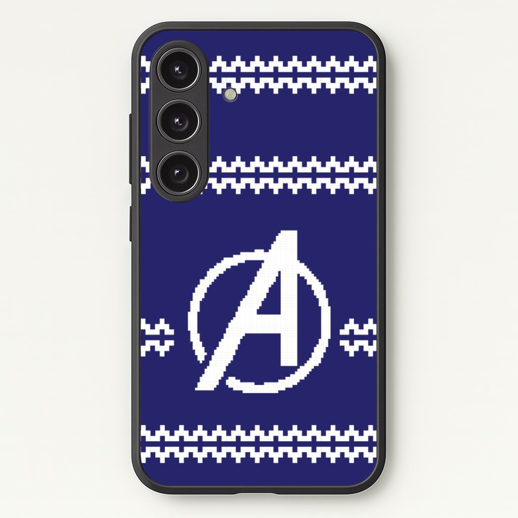 Superhero Team Blue Christmas Jumper Galaxy S25 Plus Case