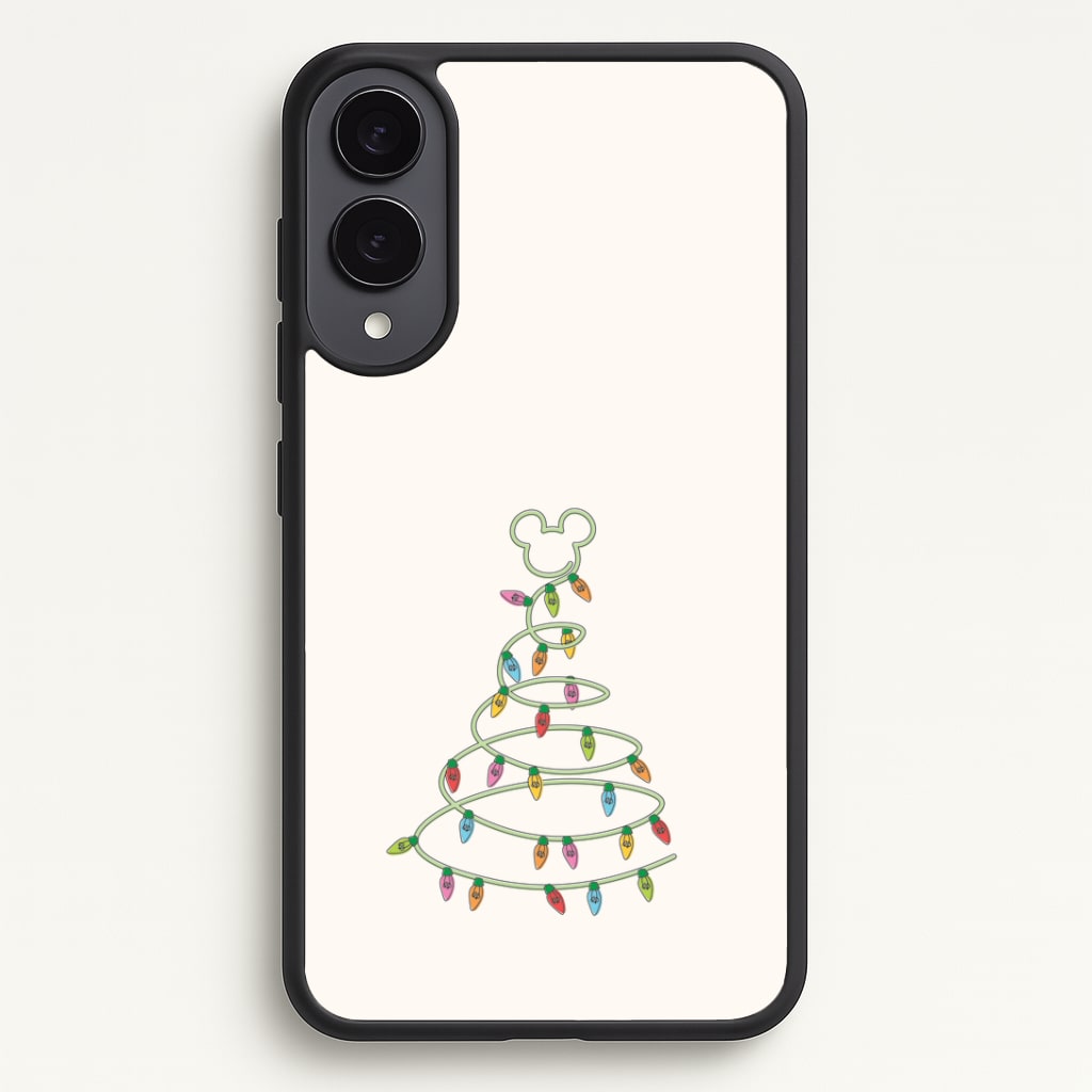 Cartoon Mouse Christmas Tree Lights Galaxy S25 Edge Case