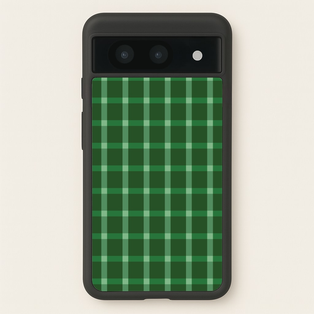 Dark Green Tartan Christmas Pattern Google Pixel 8a Case