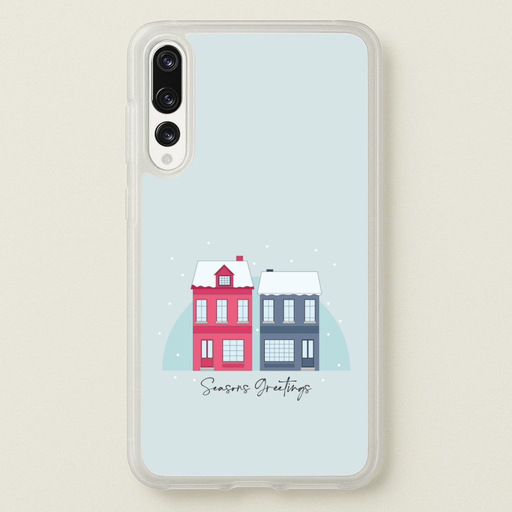 Seasons Greetings Winter Townhouses Huawei P20 Pro Case