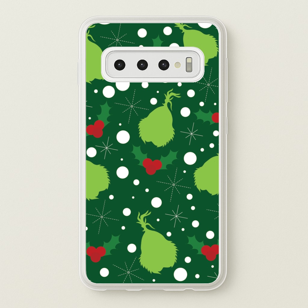 Green Creature Christmas Pattern Galaxy S10 Case