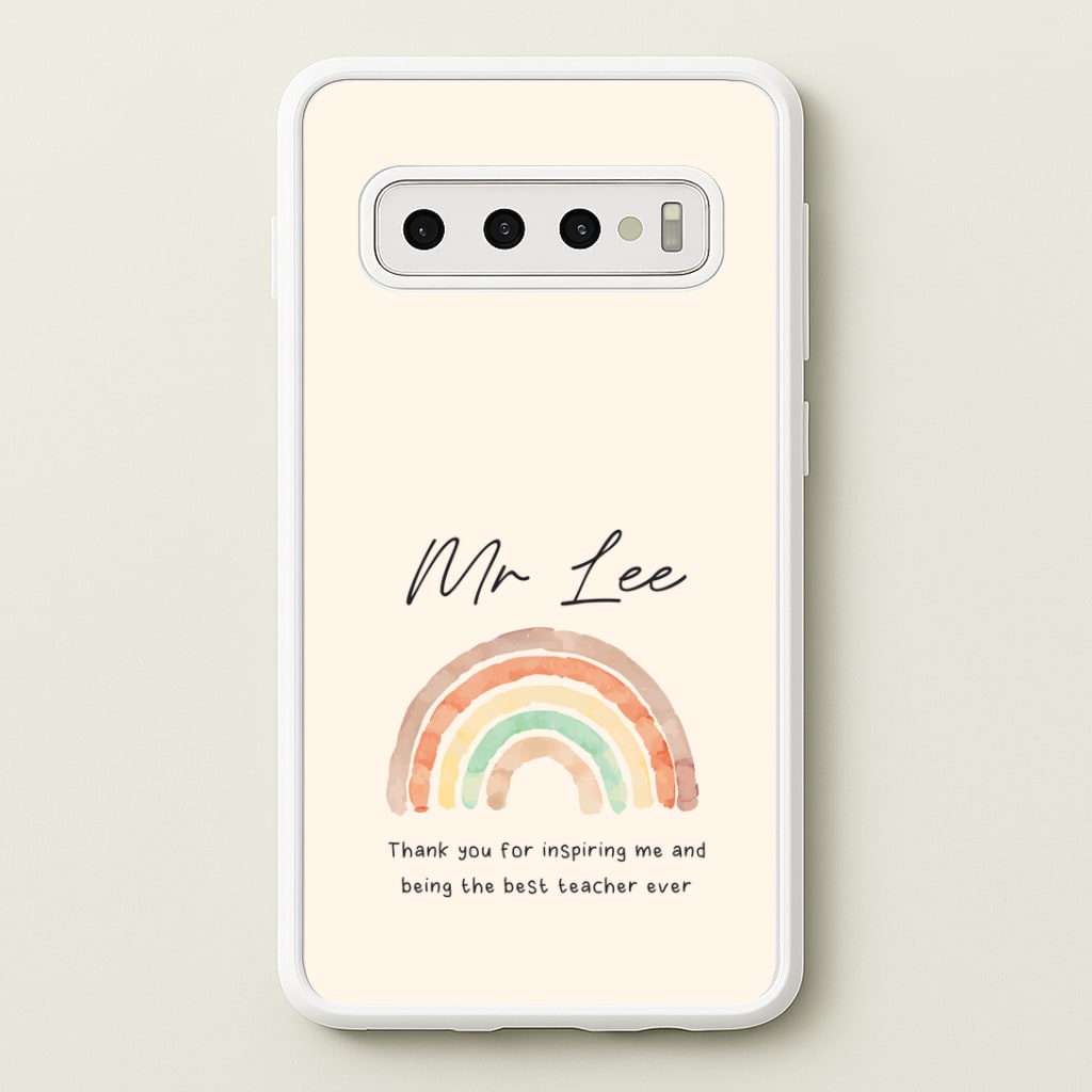 Biege Personalised Teacher Rainbow Galaxy S10 Plus Case