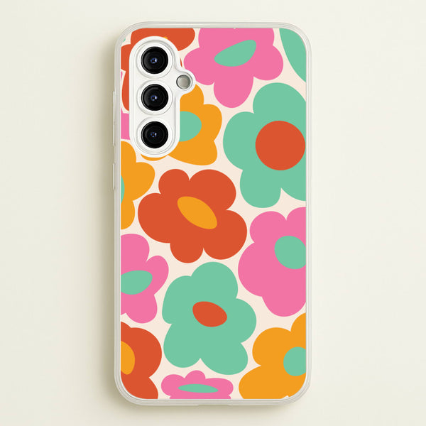 Abstract Trippy Retro Flowers Galaxy A54 Case