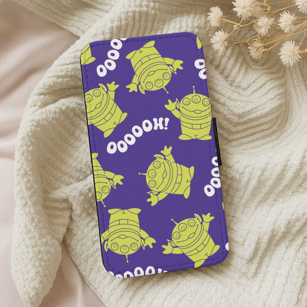 Toy Aliens Silhouette Pattern Leather Phone Case