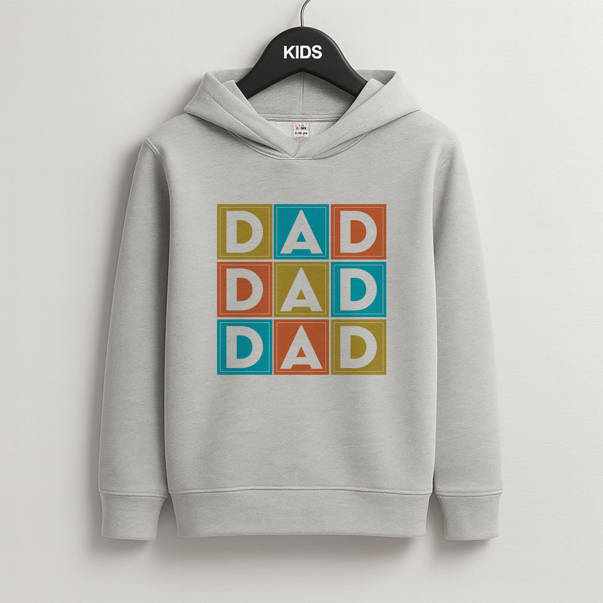 Dad Cubes Grey Kids Hoodie