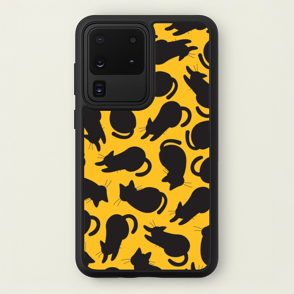 Black Cat Silhouettes Pattern Galaxy S20 Ultra Case