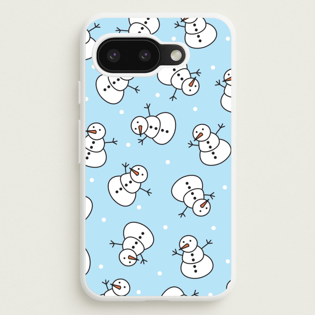 Cartoon Snowmen Pattern Google Pixel 9a Case