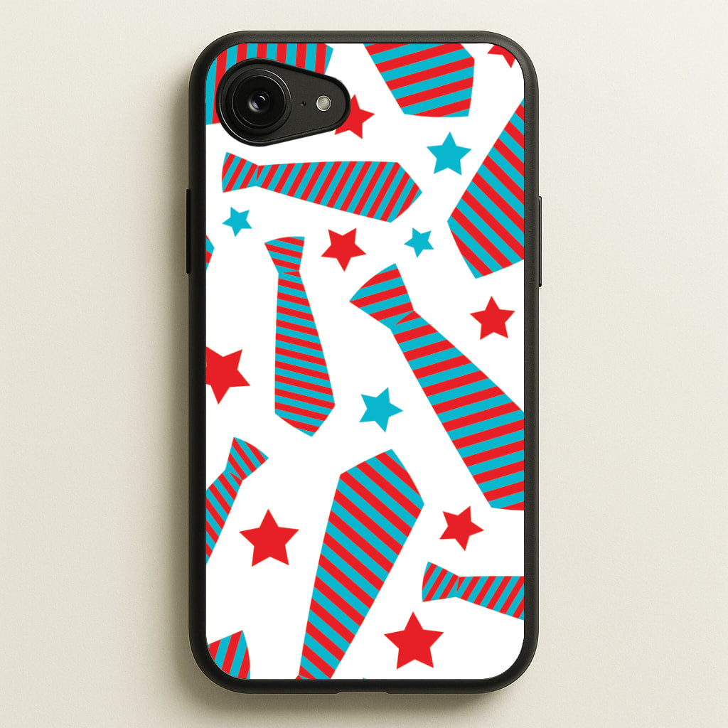 Tie And Stars Pattern iPhone 16e Case