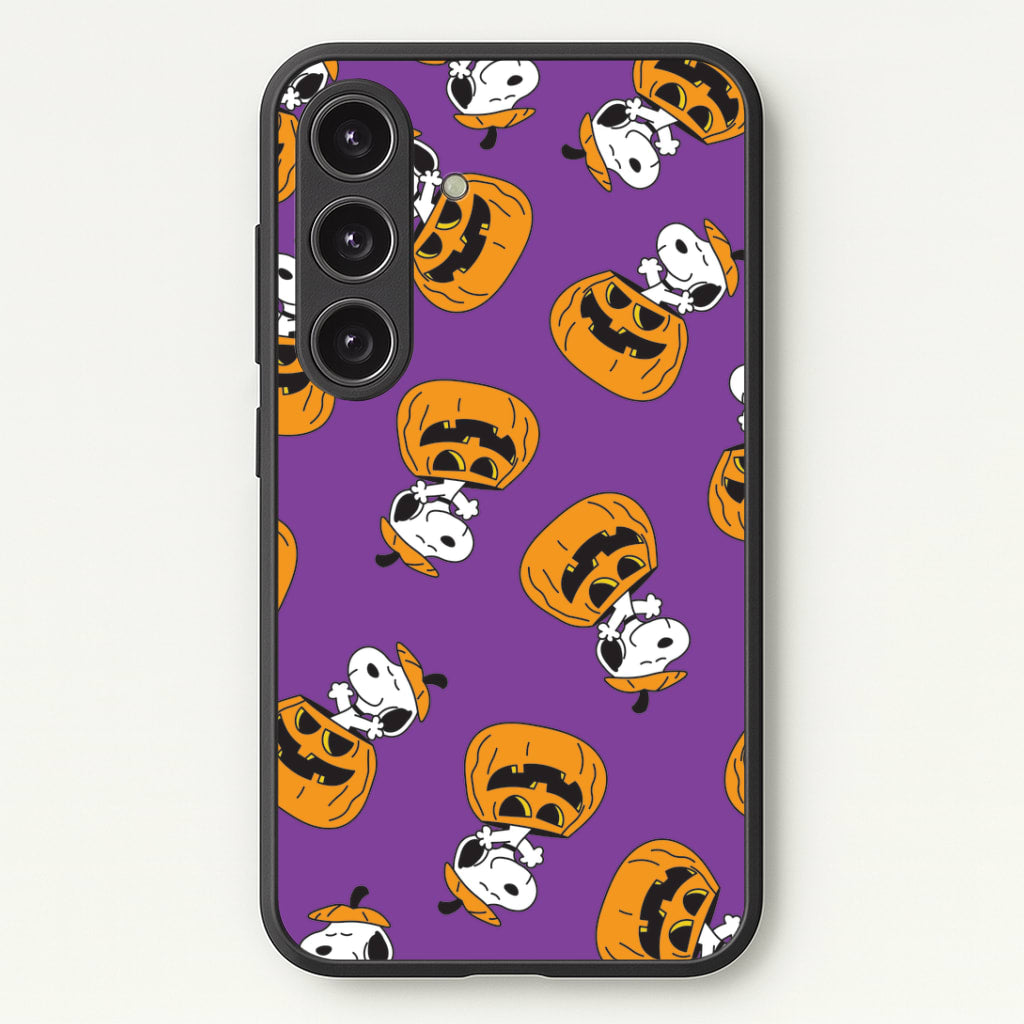 Cartoon Beagle Pumpkin Pattern Galaxy S25 Case