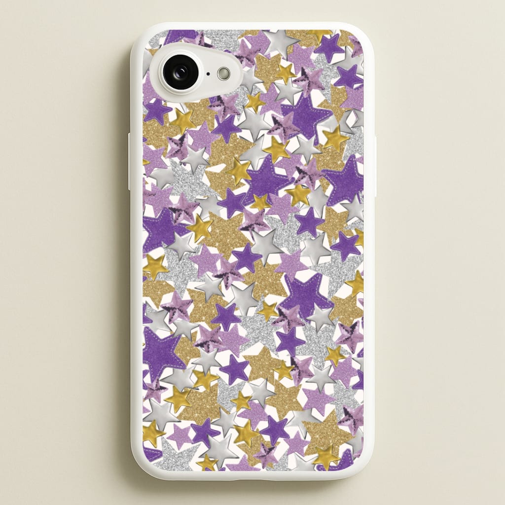 Mauve Stars Collage iPhone 16e Case