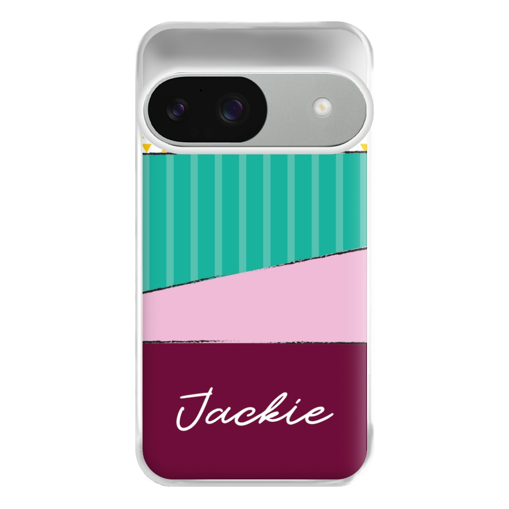Geometric Patterns Personalised Name Google Pixel 9 / 9 Pro Case