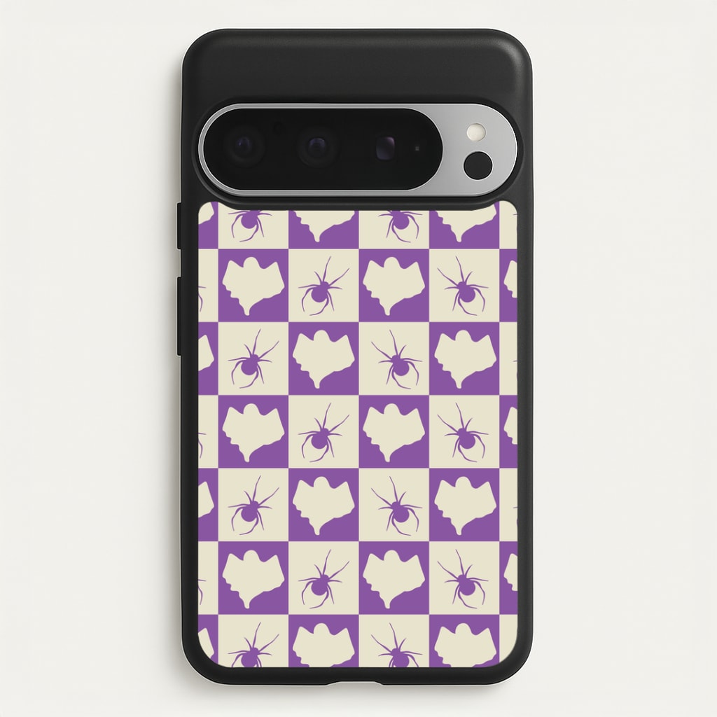 Spiders And Ghosts Checkered Pattern I Google Pixel 9 Pro XL Case