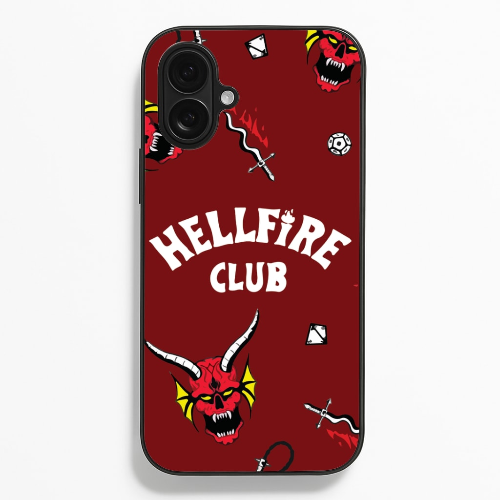 Hellfire Club Icons Collage Red iPhone 16 Plus Case