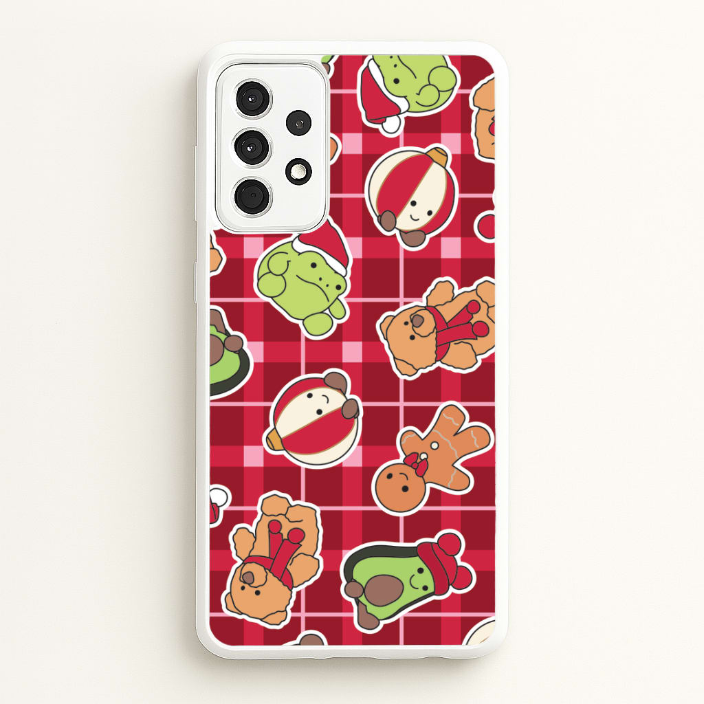 Christmas Plushies Tartan Pattern Galaxy A52 / A52s Case