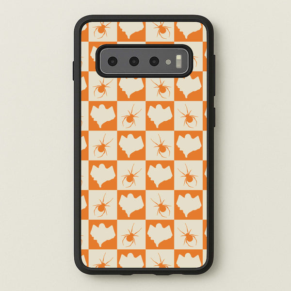 Spiders And Ghosts Checkered Pattern II Galaxy S10 Case
