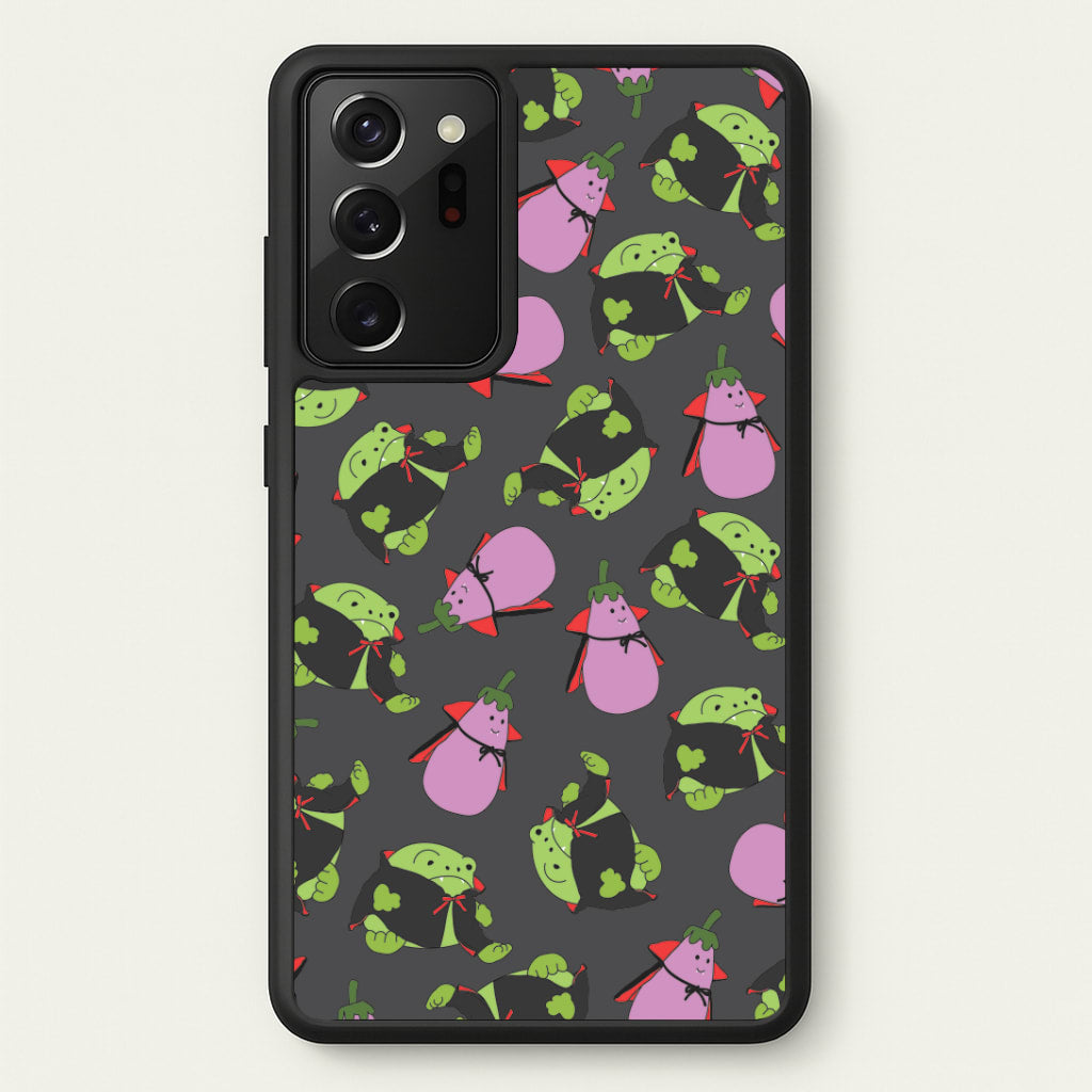 Vampire Frogs And Vegetables Pattern - Halloween Galaxy Note 20 Ultra Case
