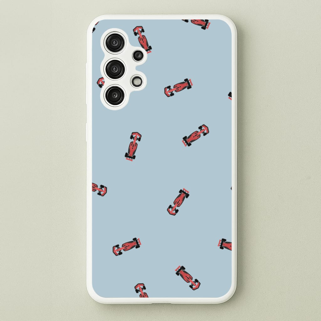 Race Cars Pattern Blue Galaxy A13 Case