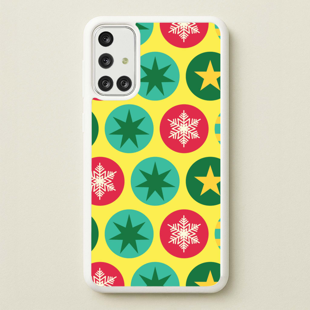 Colourful Abstract Baubles Christmas Pattern Galaxy A71 Case