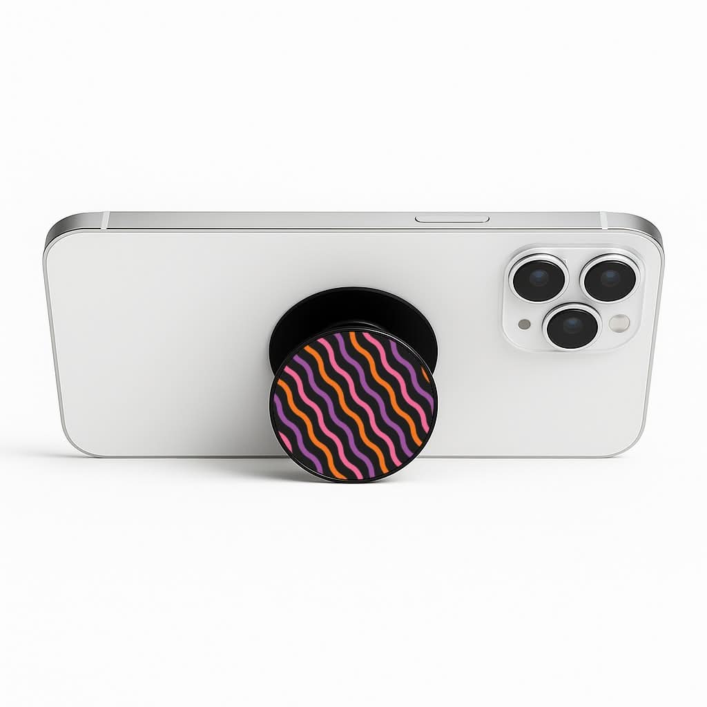 Wavy Abstract Halloween Pattern Phone Stand