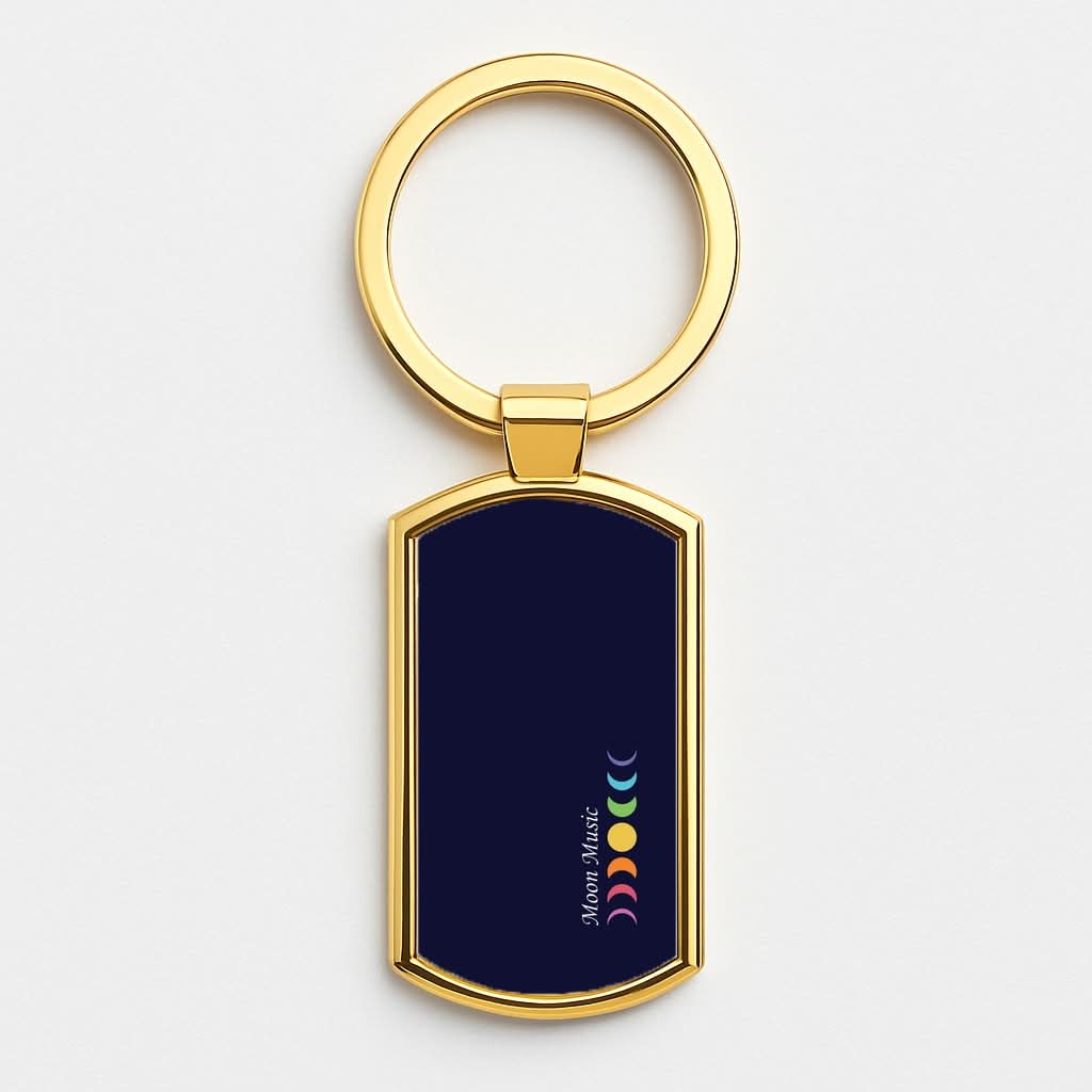 Moon Music Gold Keyring