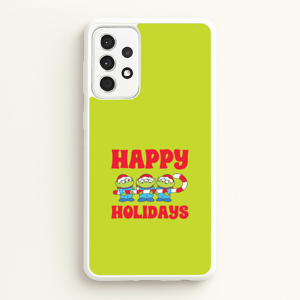 Happy Holidays Cute Green Aliens Galaxy A52 / A52s Case