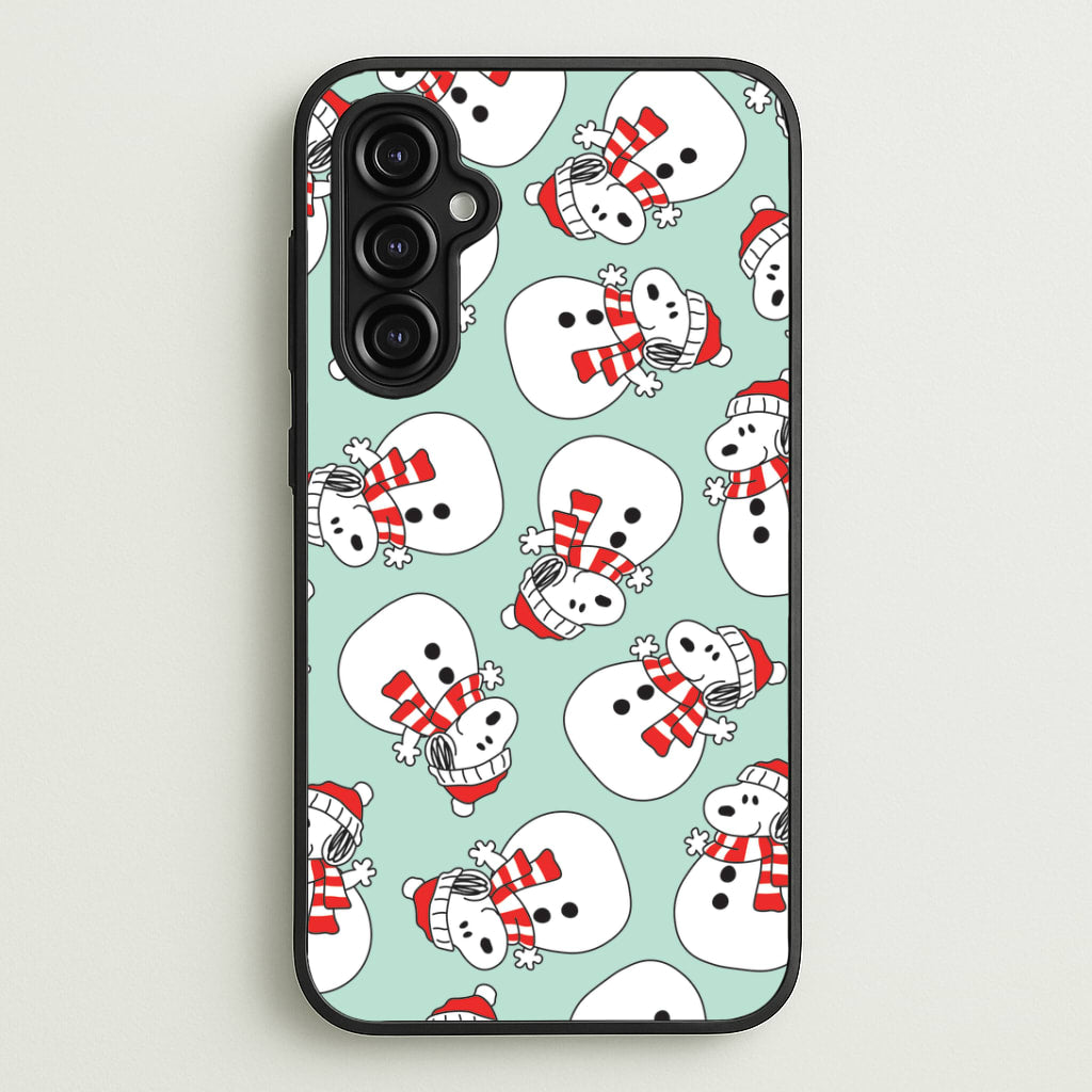 Cartoon Beagle Snowman Pattern Galaxy A14 Case