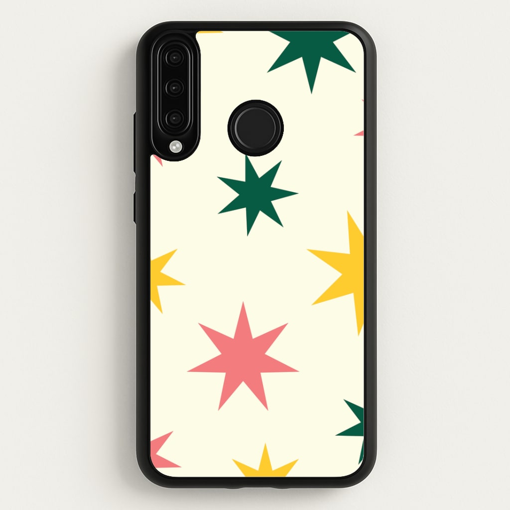 Colourful Christmas Stars Pattern Huawei P30 Lite Case