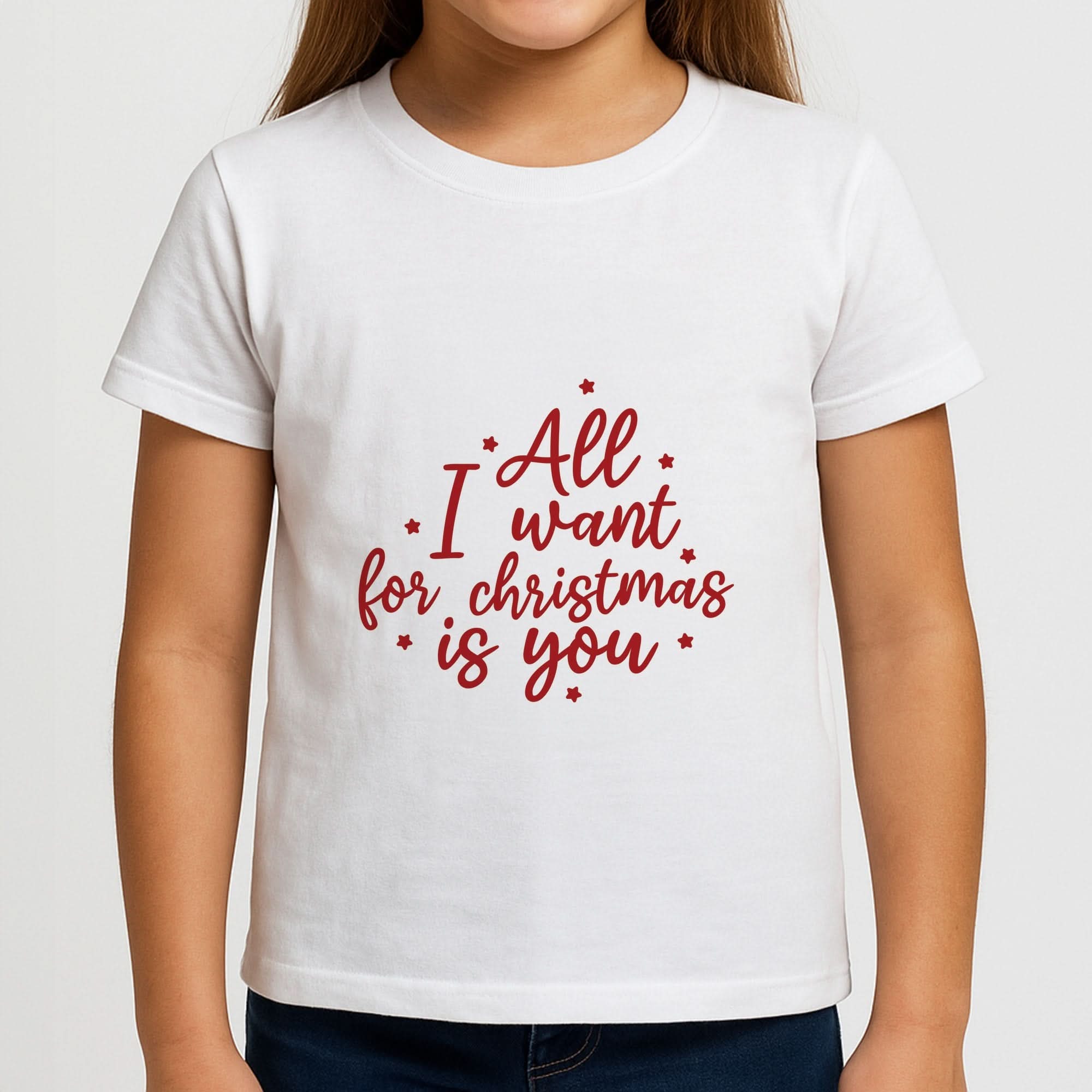 All I Want For Christmas Is You Stars Girls T-Shirt