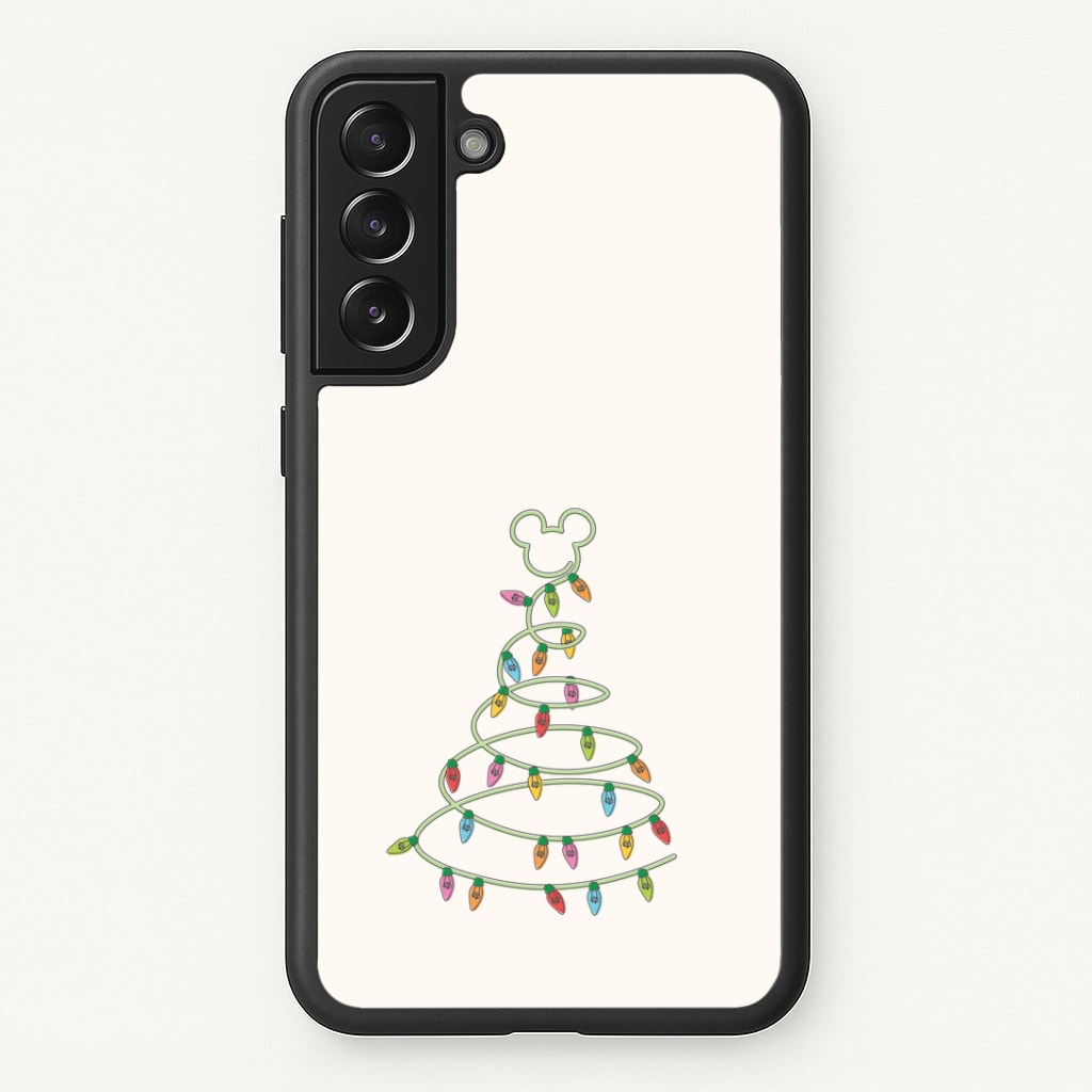Cartoon Mouse Christmas Tree Lights Galaxy S22 Case