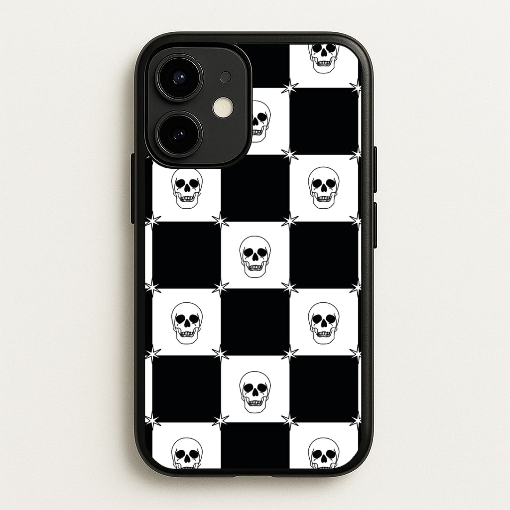 Checkered Skulls Pattern iPhone 12 Mini Case